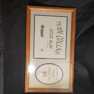 2-opening (5x7, 8x10) Brown Frame Wall Mount with Multiple Wall hanging Options